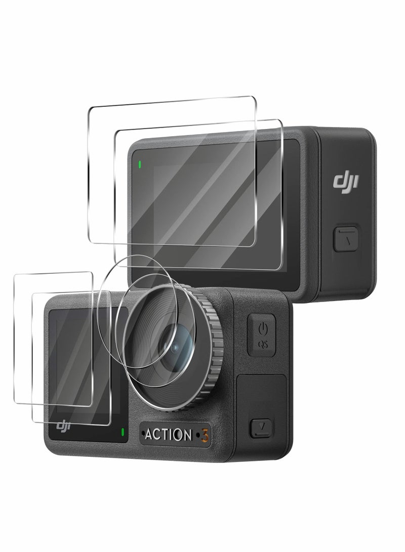2 Sets Compatible for DJI OSMO Action 3 Screen Protector Anti Scratch High-Definition Tempered Glass, 2Pack
