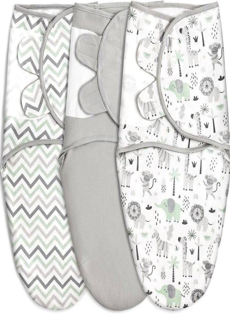 Adjustable Baby Swaddle Wrap 0-3 Months Swaddle Sack 3 Pack Wrap Set Swaddle Blanket for Newborn Boys or Girls
