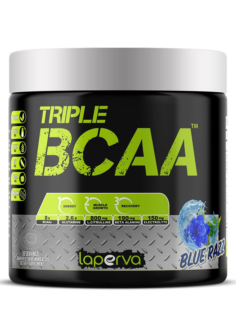 Laperva Triple BCAA, Increase Endurance, Amplify Muscles, Blue Raspberry , 30 Ser
