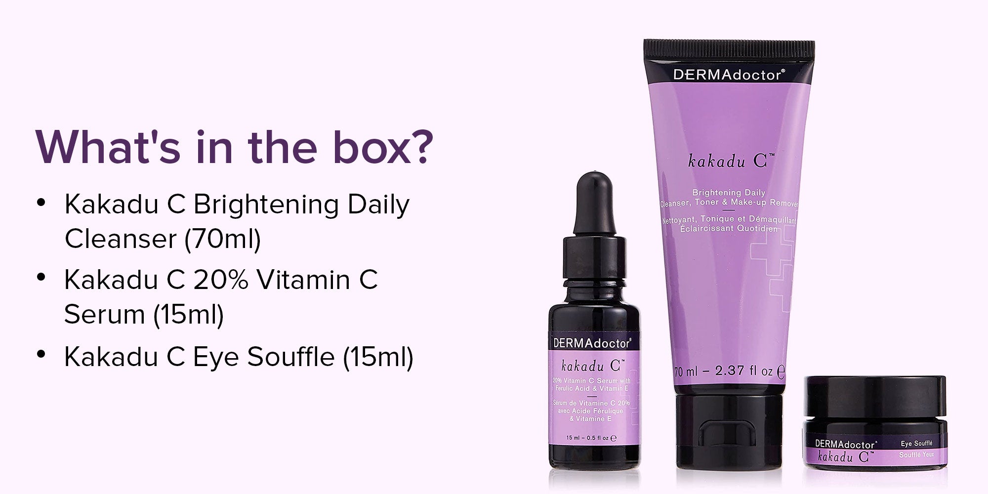 3-Piece Kakadu C Brightening Kit 70ml, 15ml, 15ml