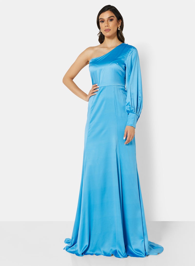 One Shoulder Dress Blue