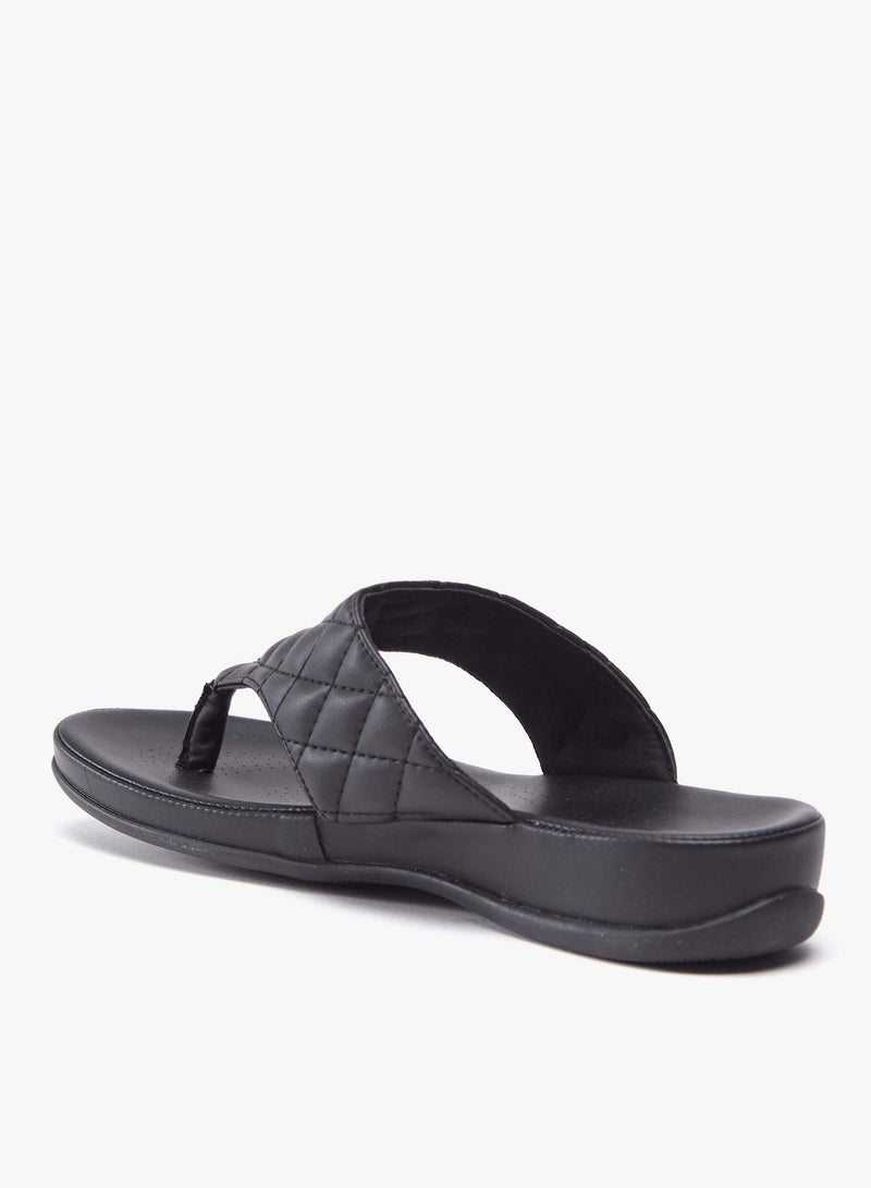 Women Quilted Slip-On Thong Sandals