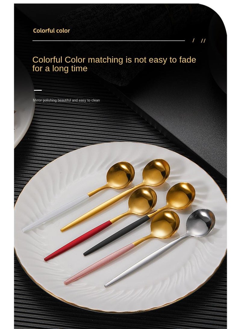 30-Piece Knife Fork Spoon Full Set Gold/Blue