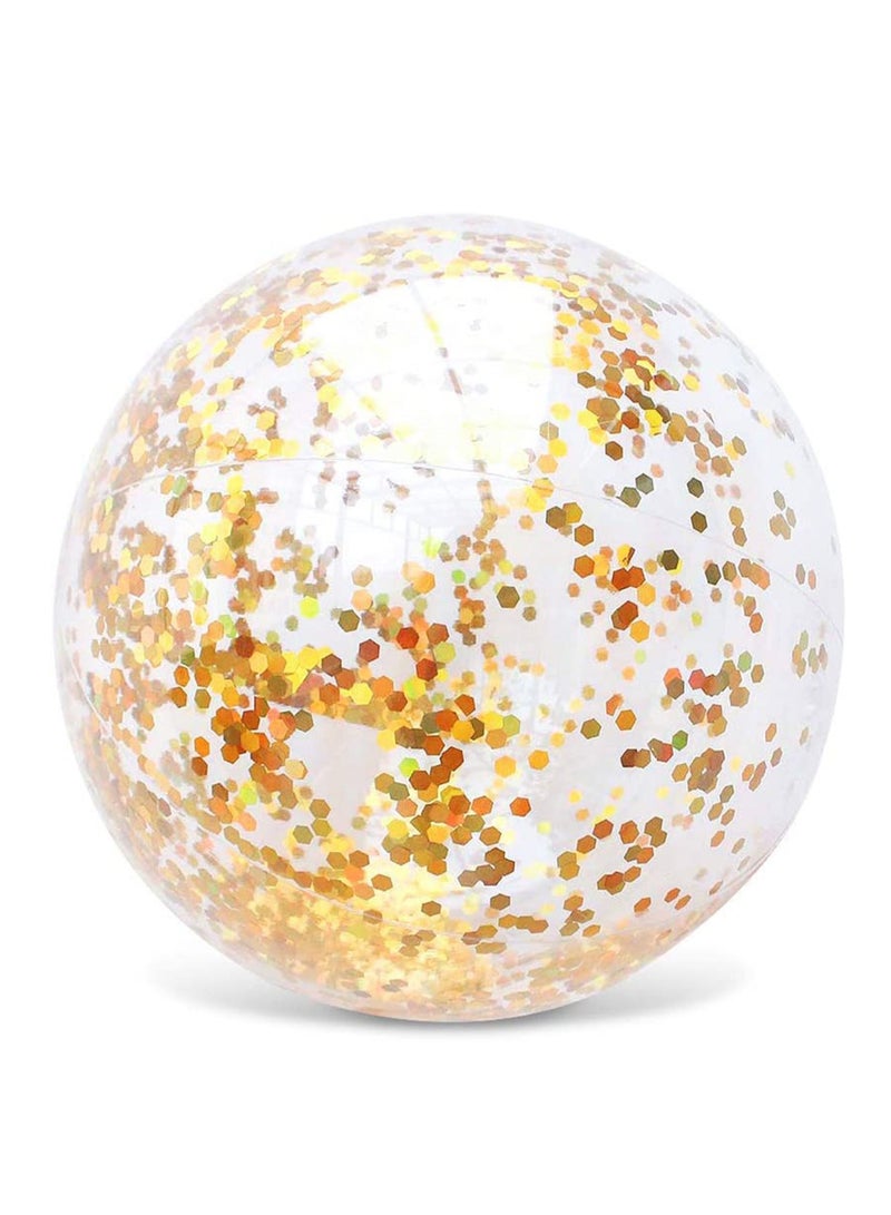 Inflatable Beach Ball, Confetti Balls, Transparent Swimming Pool Balls Glitter Ball for Water Play Toy Summer Parties Birthday Party Favors