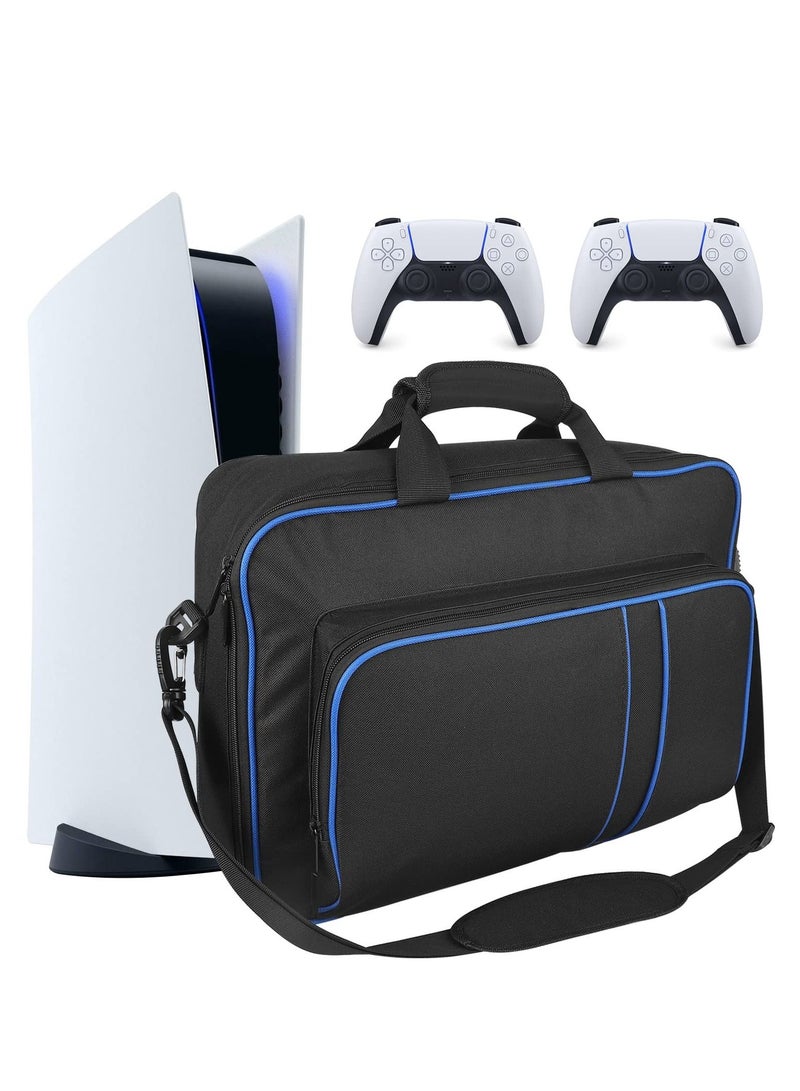 Carrying Case for Ps5, Game Console Handle Storage Bag Protection Bag, Large Capacity Accessories Portable Shoulder Games, Headset and Gaming