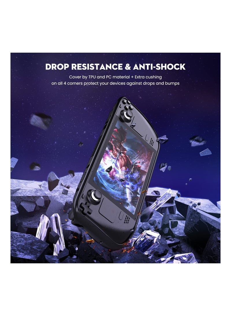 Steam Deck Protective Case, Silicone Case for Steam Deck, TPU Cover Case with Adjustable Stand Base, Compatible with Steam Deck Shock-Absorption, Non-Slip and Anti-Scratch Design
