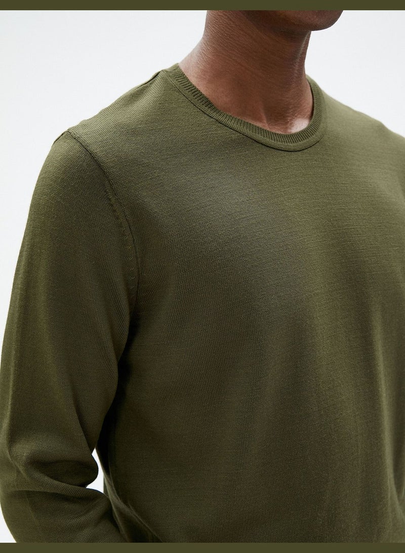 Basic Knitwear Sweater Crew Neck Slim Fit Long Sleeve