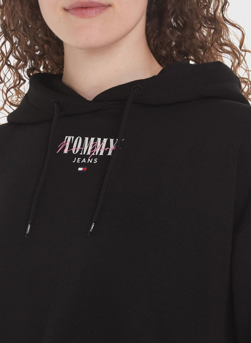 Crew Neck Logo Hoodie