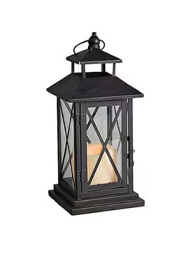 2-Piece Cross-Bar Lantern With LED Candle