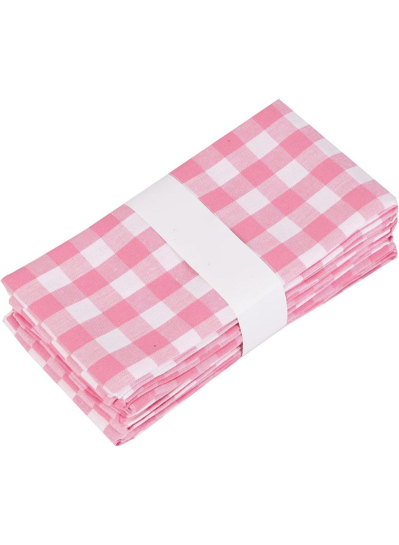 6 Piece Home Kitchen Plaid Dish Towel Set