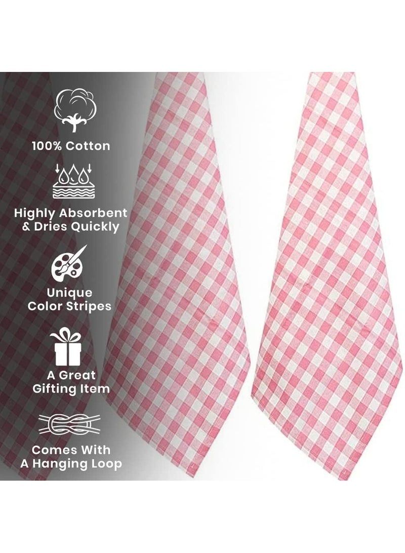 6 Piece Home Kitchen Plaid Dish Towel Set