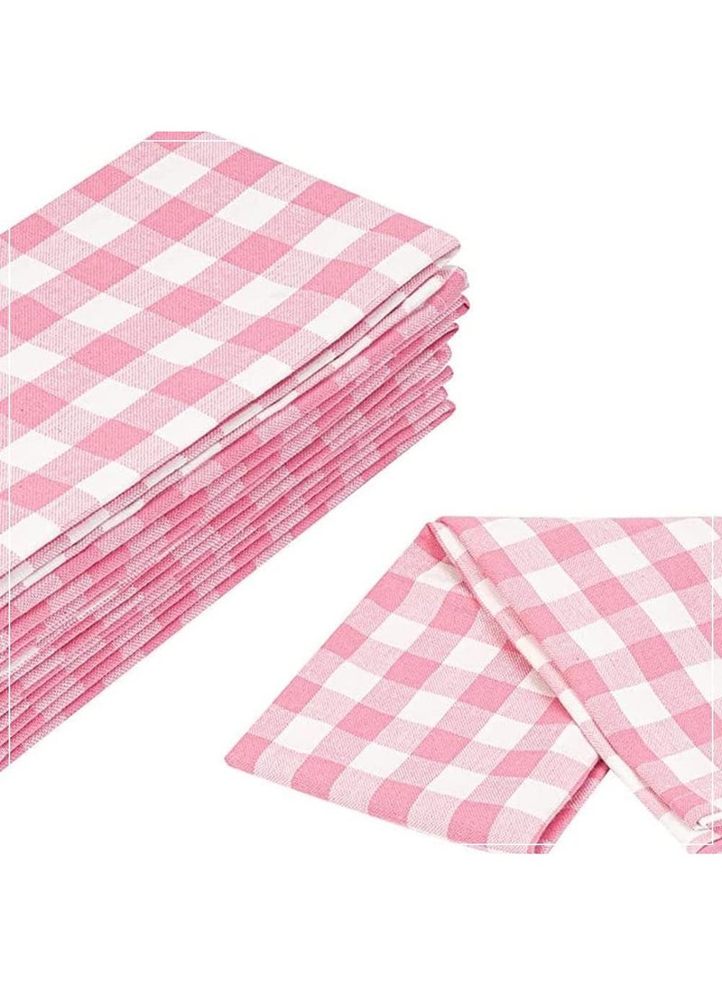 6 Piece Home Kitchen Plaid Dish Towel Set