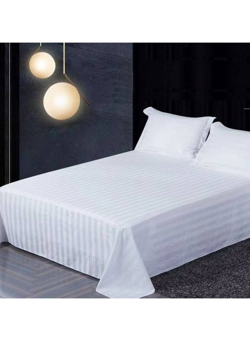 Plush Polyester Double Size Bedsheet Stripes- 230 x 240cm Luxurious Comfort for Double Beds