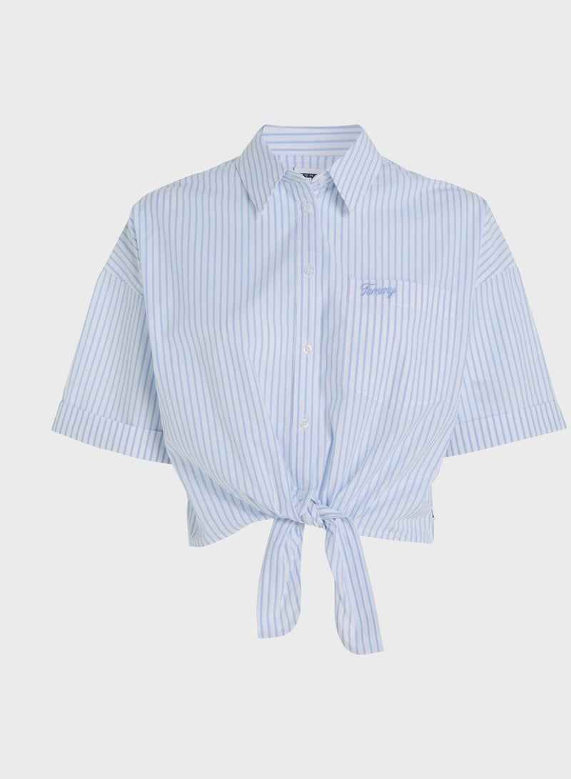 Front Knot Button Down Shirt