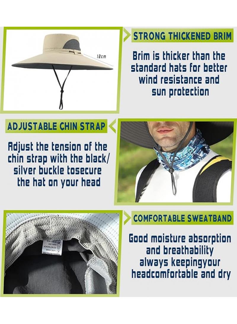 Outdoor Windproof Quick Drying Breathable Sunscreen Fishing Sunshade Mountaineering Large Eaves Folding Fisherman Hat