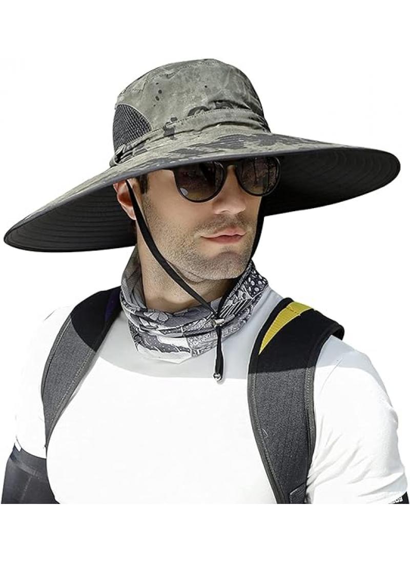 Outdoor Windproof Quick Drying Breathable Sunscreen Fishing Sunshade Mountaineering Large Eaves Folding Fisherman Hat