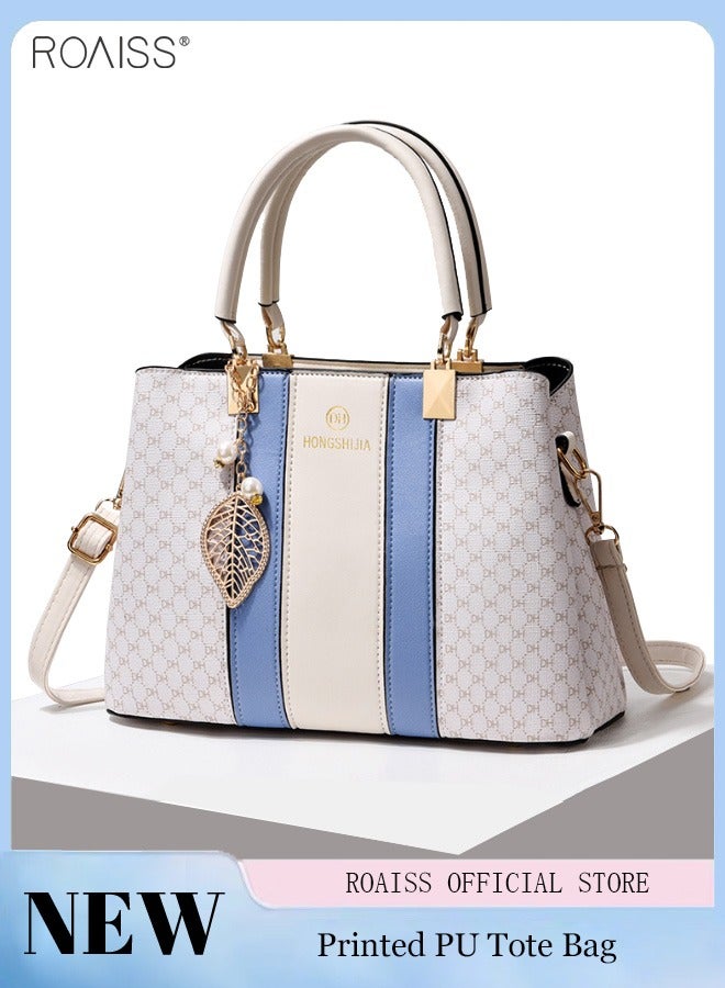 Women's Fashionable Checkered Crossbody Bag Pu Leather Handbag With Exquisite Pendant Accessories