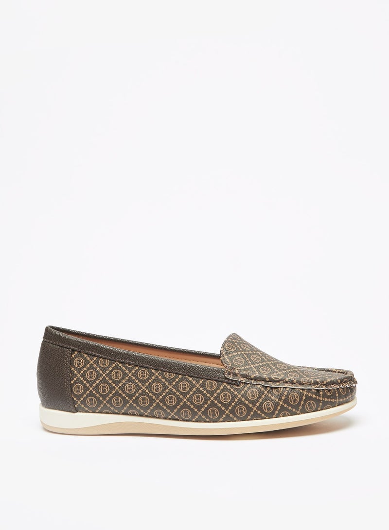 Womens Textured Slip-On Loafers