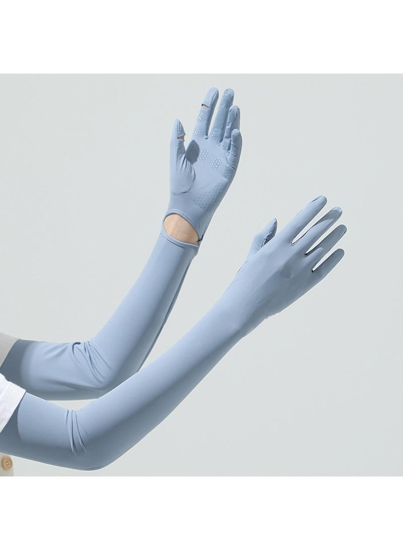 Women's Long Sleeve Cool Outdoor Sunscreen Breathable Non Slip Sports Cycling Ice Silk Gloves