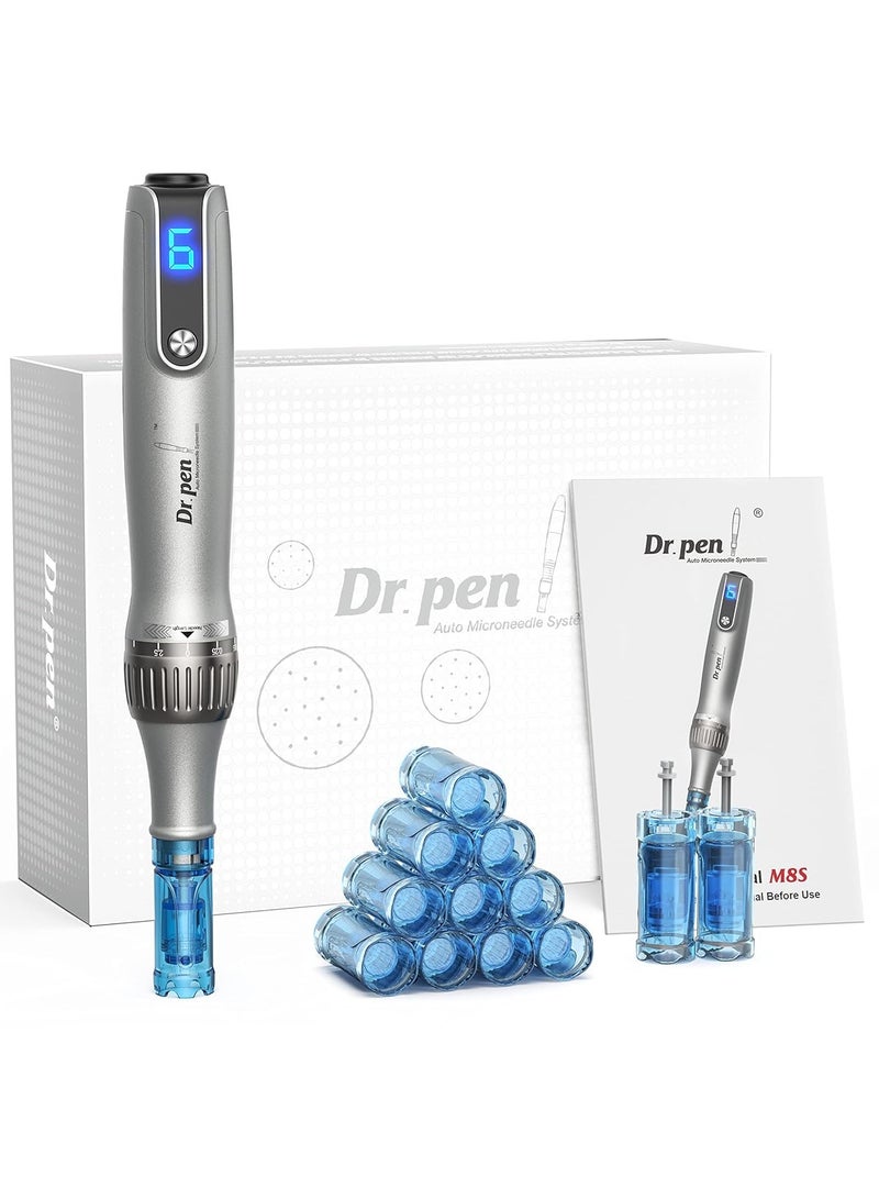 Dr.Pen M8s Micro Needling Pen Wireless Electric Derma Pen With 4 Replacement Cartridges