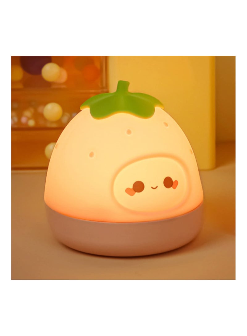 Strawberry Night Light for Kids Bedroom, Cute Silicone Lamp with Touch Sensor, Children's Bedside Lamp, Changing Color Night Light Mini Table Lamp for Kids Girl Room