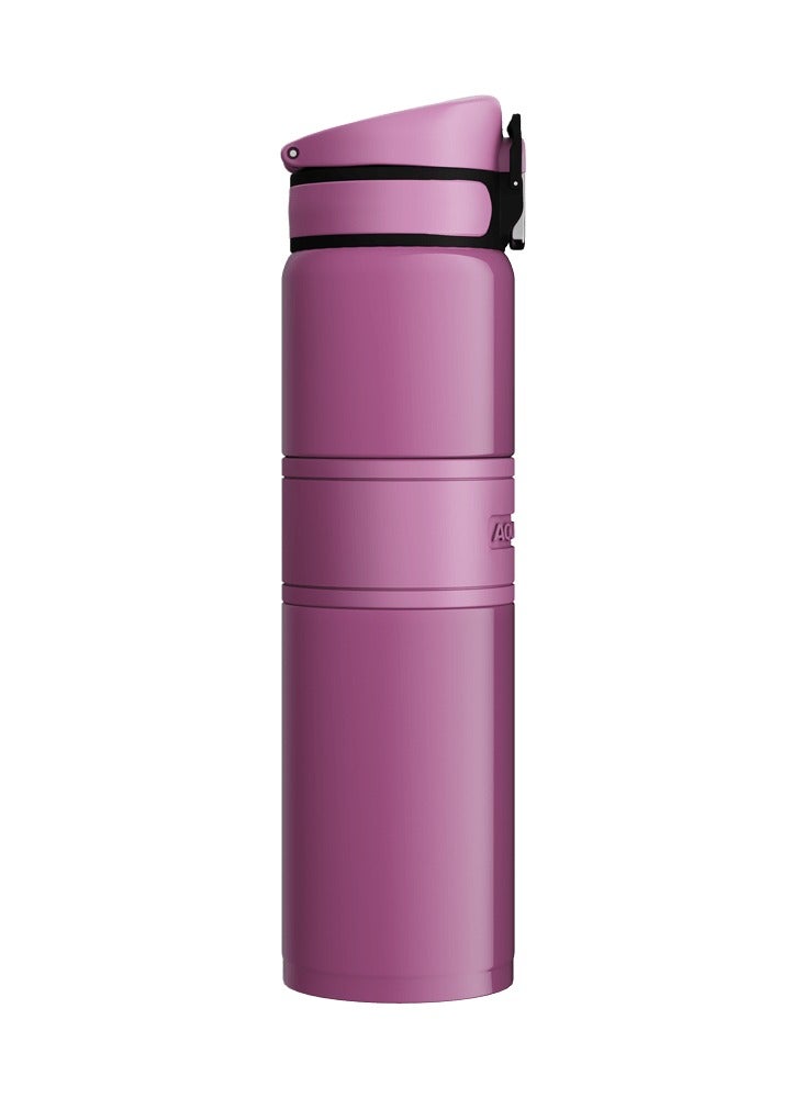 Double Wall Stainless Steel Thermo Bottle, 480ml Insulated Water Bottle, Keeps Drinks Hot or Cold up to 6 Hours, Leak-Proof Lid, Non-Slip Silicone Finish, Durable Travel Flask for Office, Gym & Outdoor Use (Pink)
