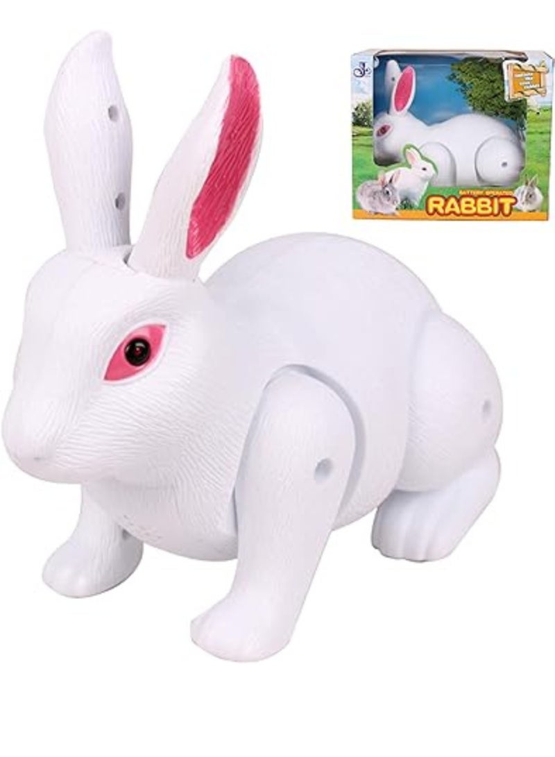 Light and Sound White Rabbit Toy for Kids - Battery Operated Action Bunny Rabbit for Kids