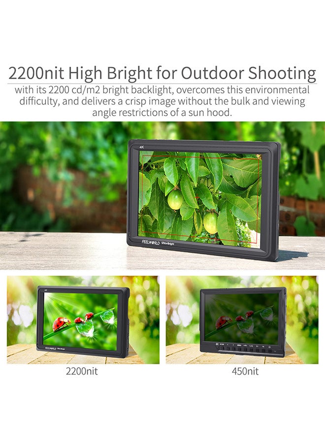 FEELWORLD FW279 7 INCH ULTRA BRIGHT 2200NIT DAYLIGHT VIEWABLE DSLR CAMERA FIELD MONITOR 4K HDMI