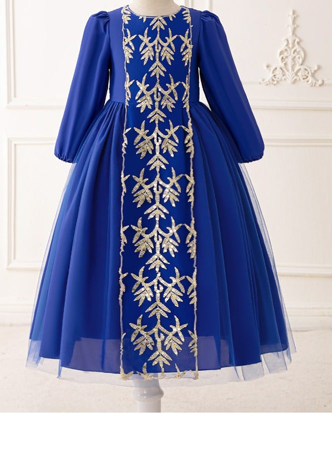 Khadija Blue Jalabiya Abaya with  Sleeves