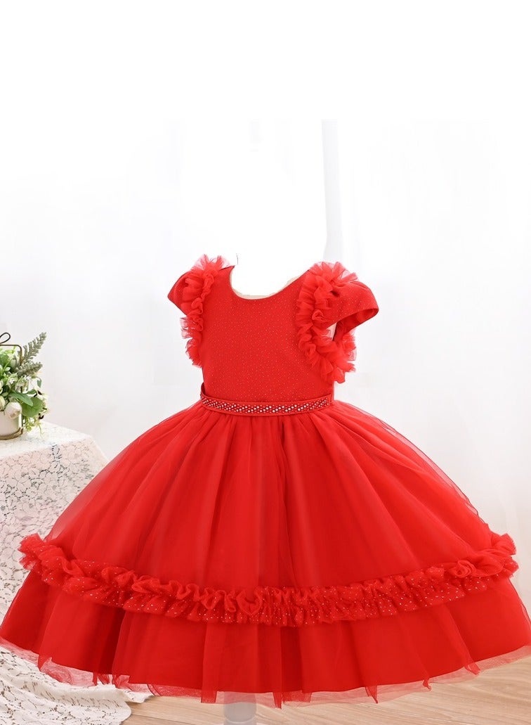 Eleanor Red Party Dress with headband