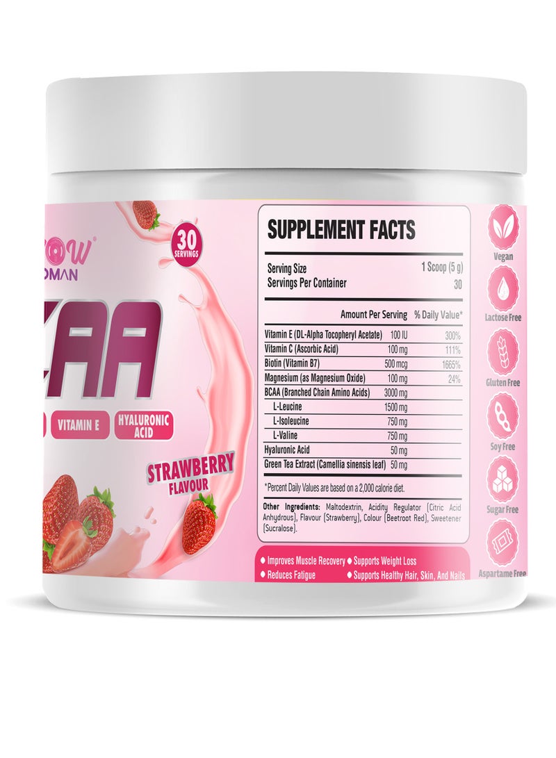 BCAA، Reduces Fatigue, Contains Green Tea Extract, Strawberry, 30 Servings