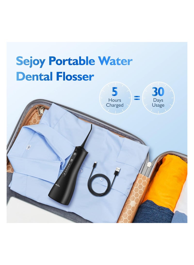 Water Dental flosser for Teeth Cleaning, Cordless Portable Oral Irrigator Rechargeable, 5 Modes-5 Tips, IPX7 Waterproof Powerful Water Teeth Cleaner for Home Travel