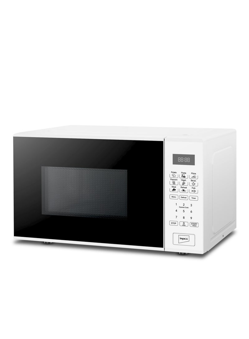 30L Digital Microwave Oven Stylish Push Button Glass Door Multiple Cooking Menus 30 L 900 W MO 8102A White