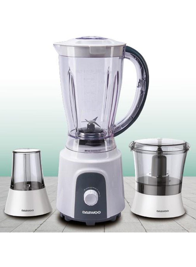 3 In 1 Stand Blender, Chopper And Grinder - 2 Years Warranty 400 W DBL-3990 White