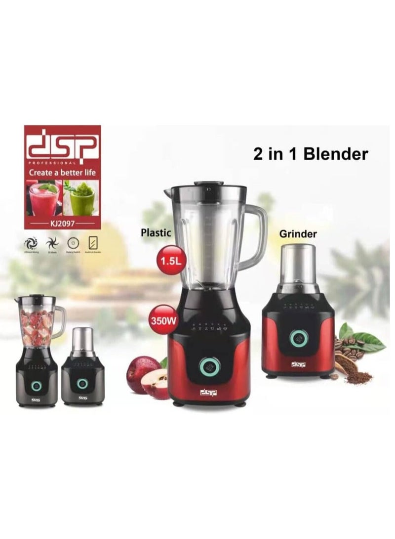 DSP KJ2097 2 in 1 electric blender and grinder