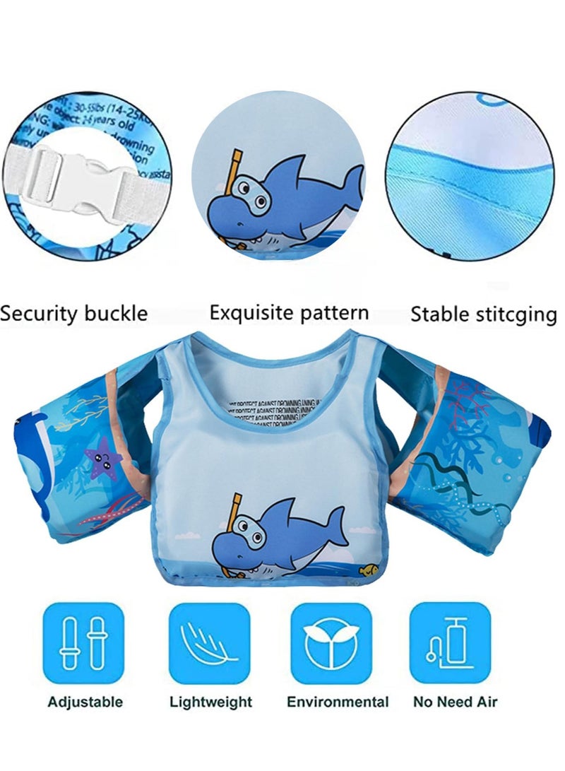 Toddler Swim Vest Kids Water Wings Arm Floaties for 30-50 Pounds Infant Safety Swim Aid Jumper Inflatable Swim Arm Bands Float Sleeves Swimming Armbands for Sea/Pool/Beach/Training (Whale)