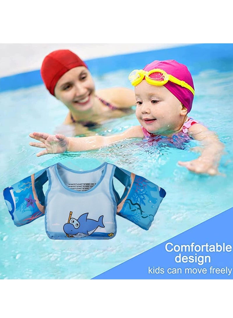 Toddler Swim Vest Kids Water Wings Arm Floaties for 30-50 Pounds Infant Safety Swim Aid Jumper Inflatable Swim Arm Bands Float Sleeves Swimming Armbands for Sea/Pool/Beach/Training (Whale)
