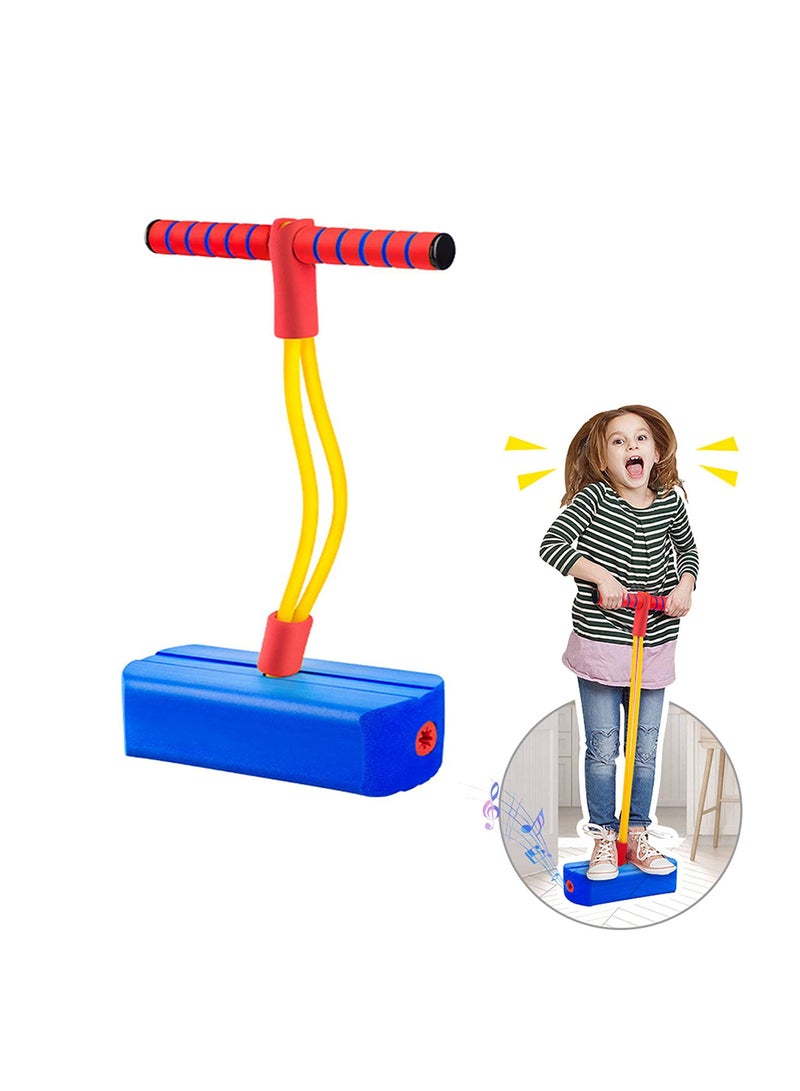 Pogo Jumper for Kids Blue Fun and Safe Jumping Stick Durable Foam Bungee Ages 3 Up