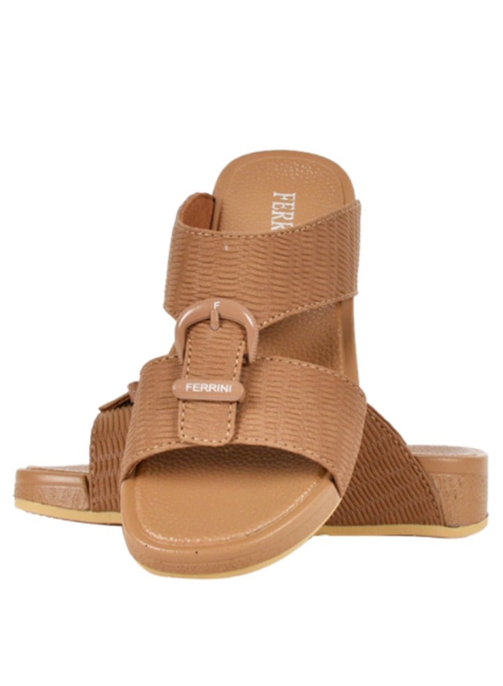 Kids Ferrini buckle embellishment Arabic Sandals Khaki