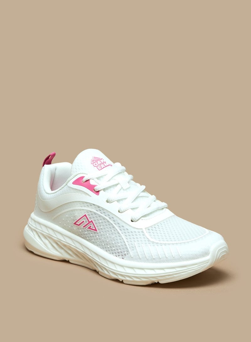 Womens Textured Trainer Shoes with Lace-Up Closure