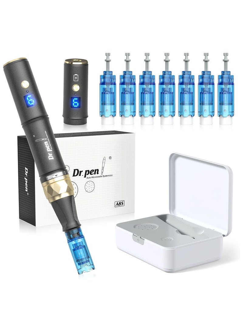 Dr.Pen A8S Micro Needling Pen Wireless Electric Derma Pen With 2 Replacement Cartridges