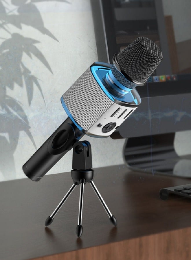 Melody Magic Unleashed: Portable Handheld Rechargeable Karaoke Microphone with Wireless Bluetooth Connectivity and Stereo Sound - Perfect for Home Celebrations and Birthday Parties
