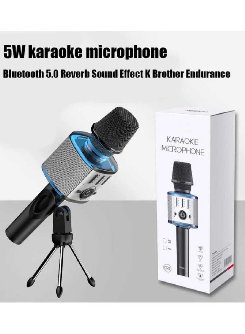 Melody Magic Unleashed: Portable Handheld Rechargeable Karaoke Microphone with Wireless Bluetooth Connectivity and Stereo Sound - Perfect for Home Celebrations and Birthday Parties