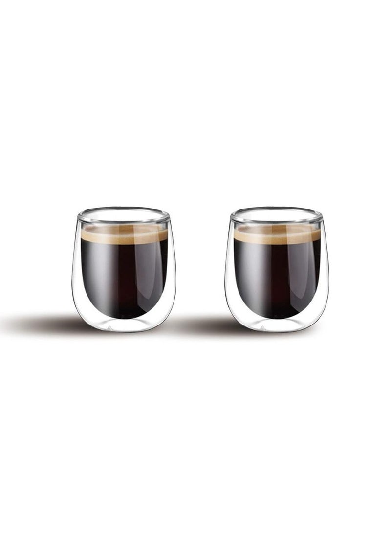 Double Wall Glass Cup 2Pcs 450Ml