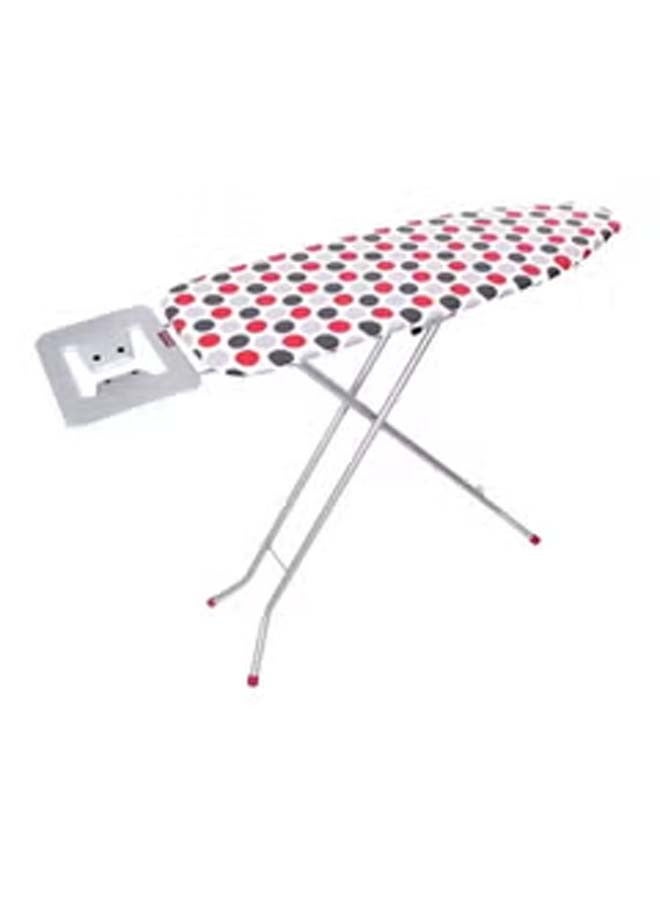 Portable Foldable Turkey Ironing Board With Heat Resistant Cover And Steam Iron Rest Red/White/Grey 112 x 34cm
