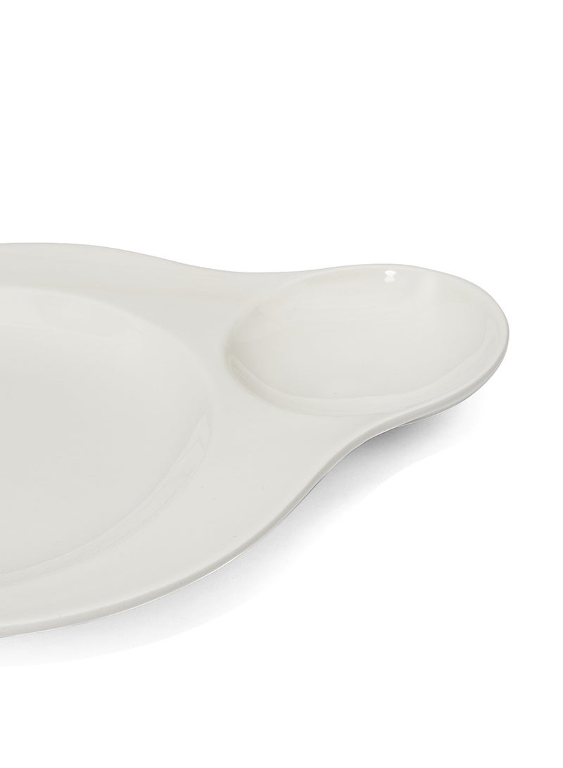 Vortex Twin Platter White 29.5x2.5x23cm