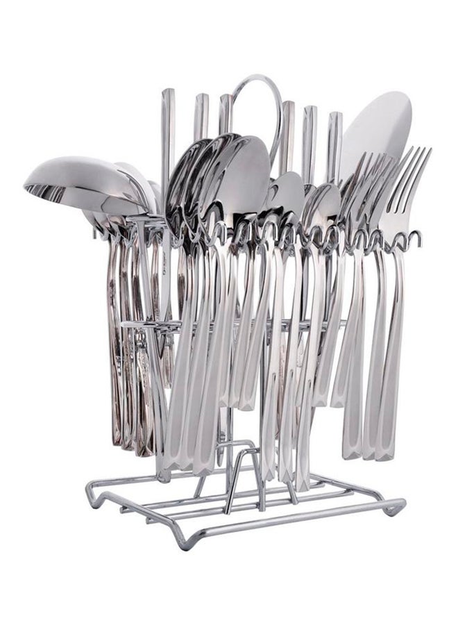39-Piece Stainless Steel Cutlery Set Silver 25cm