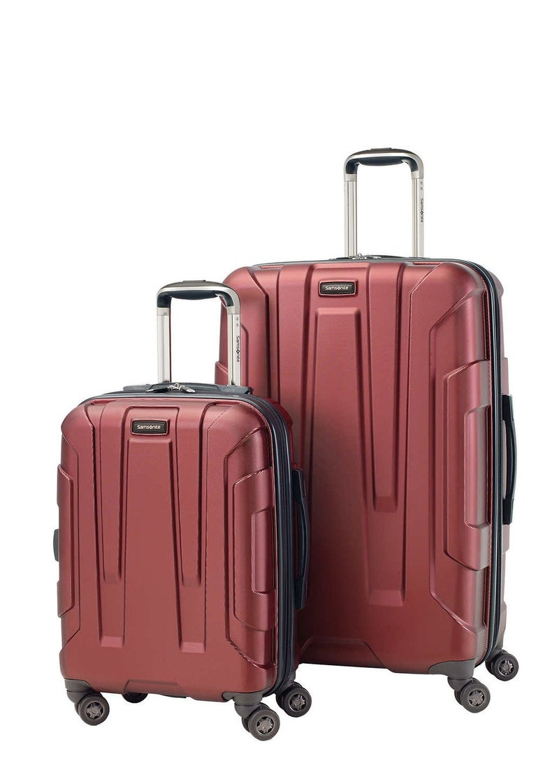 Jaws 2-piece Luggage Set Polycarbonate Hard Shell Bourgogne Red