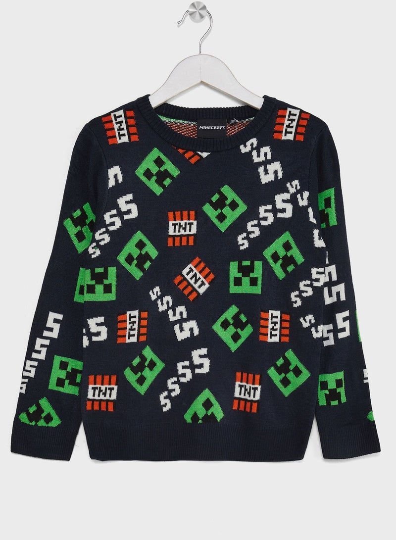 Minecraft Boys Printed Sweatshirt