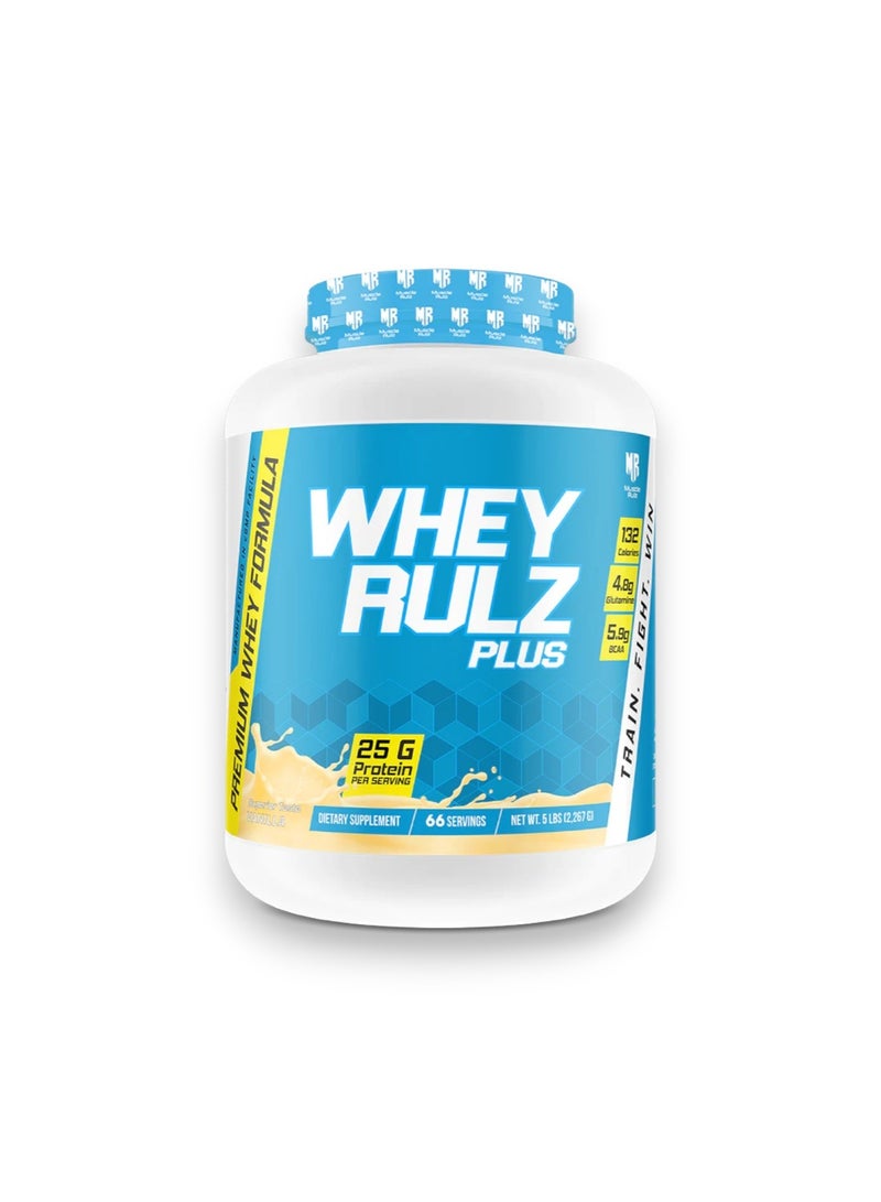 Whey Rulz Plus, Premium Whey Formula, Vanilla Flavour, 5 Lbs